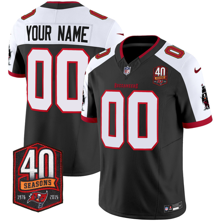 Buccaneers 40th Season Patch Vapor Limited Custom Jersey - All Stitched