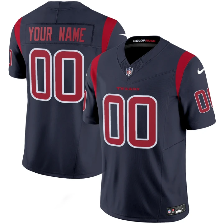 Houston Texans Color Rush Custom Jersey - All Stitched