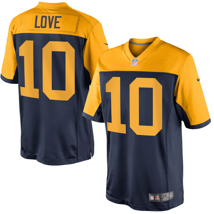 Green Bay Packers Throwback Navy Alternate Jersey - All Stitched