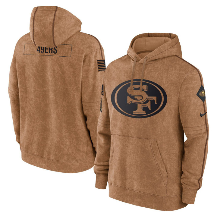 San Francisco 49ers 2023 Salute To Service Brown Hoodie - Stitched