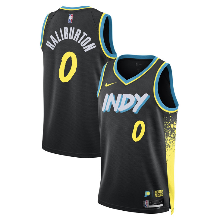 Tyrese Haliburton Indiana Pacers 2023/24 Swingman City Edition Jersey - All Stitched