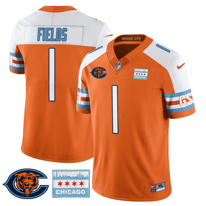 Men’s Chicago Bears City Edition GSH Jersey - Chicago Flag - All Stitched