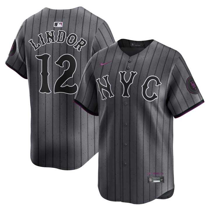 Men's New York Mets 2024 City Connect Vapor Premier Limited Jersey - Graphite - All Stitched