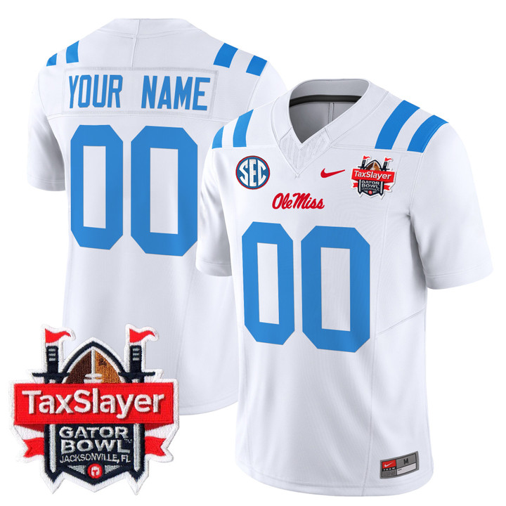 Ole Miss Rebels 2024 Gator Bowl Patch Vapor Limited Custom Jersey V2 - All Stitched
