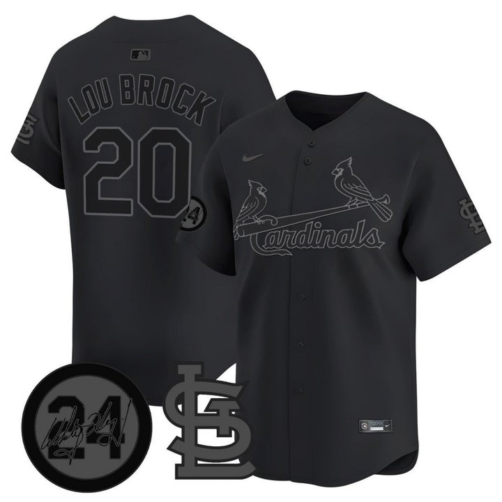 Lou Brock St. Louis Cardinals Black In Black Memorial Vapor Limited Jersey - All Stitched