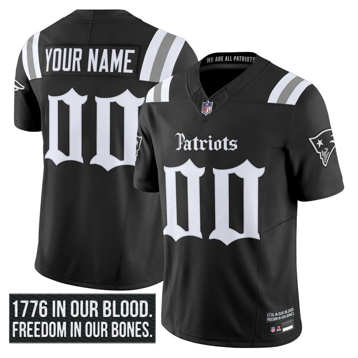 New England Patriots 'Gothic Revolution Edition' Vapor Limited Custom Jersey - All Stitched