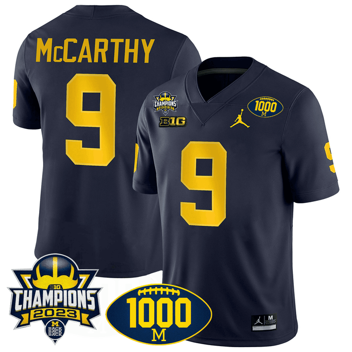 Men's Michigan Wolverines 1000 Wins Special Jersey - BIG10 Champions Patch