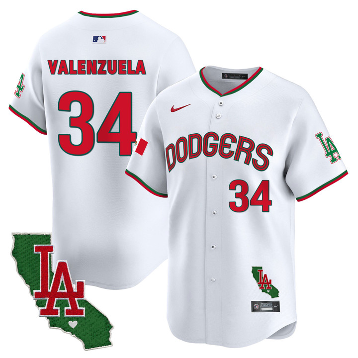 Men's Dodgers Mexico California Patch Vapor Premier Limited Jersey V3 - All Stitched