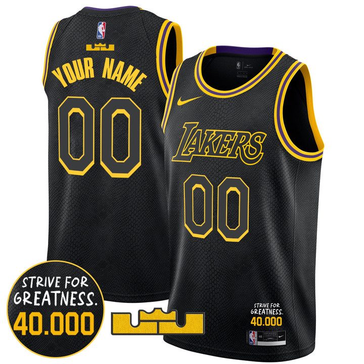 Lakers LeBron James 40,000 Career Points Custom Jersey - All Stitched