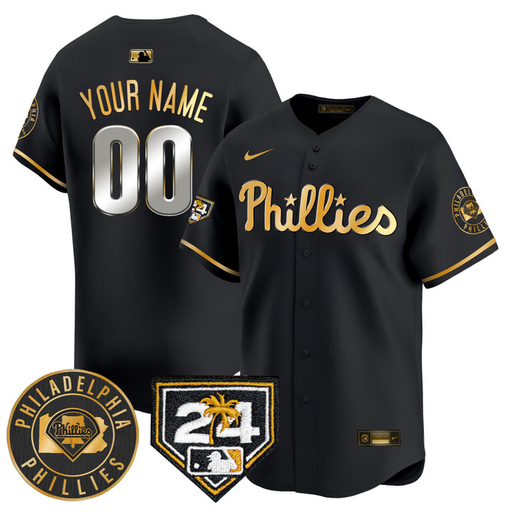 Phillies 2024 Spring Training Patch Vapor Premier Limited Custom Jersey V2 - All Stitched