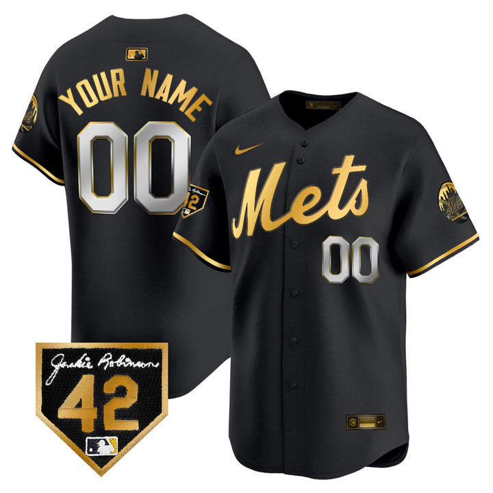 New York Mets Jackie Robinson Patch Vapor Premier Limited Custom Jersey - All Stitched