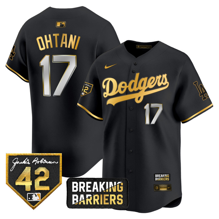 Men's Dodgers Jackie Robinson Breaking Barriers Patch Vapor Premier Limited Jersey - All Stitched