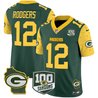 Men's Packers 100th Season & Home Patch Cheese Vapor Limited Jersey – All Stitched