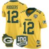 Men's Packers 100th Season & Home Patch Cheese Vapor Limited Jersey – All Stitched