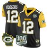 Men's Packers 100th Season & Home Patch Cheese Vapor Limited Jersey – All Stitched