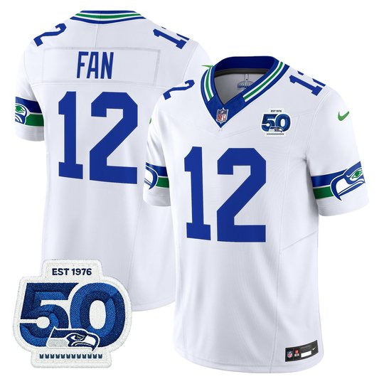 Men's Seattle Seahawks Throwback Vapor Limited Jersey - 50th Anniversary Patch - All Stitched