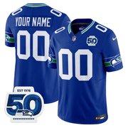 Seattle Seahawks Throwback Vapor Limited Custom Jersey - 50th Anniversary Patch - All Stitched