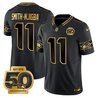 Men's Seattle Seahawks 50th Anniversary Patch Gold Vapor Limited Jersey - All Stitched