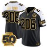 Men's Seattle Seahawks 50th Anniversary Patch Gold Vapor Limited Jersey - All Stitched