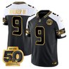 Men's Seattle Seahawks 50th Anniversary Patch Gold Vapor Limited Jersey - All Stitched