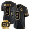 Men's Seattle Seahawks 50th Anniversary Patch Gold Vapor Limited Jersey - All Stitched