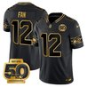 Men's Seattle Seahawks 50th Anniversary Patch Gold Vapor Limited Jersey - All Stitched