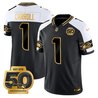 Men's Seattle Seahawks 50th Anniversary Patch Gold Vapor Limited Jersey - All Stitched
