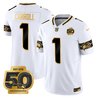 Men's Seattle Seahawks 50th Anniversary Patch Gold Vapor Limited Jersey - All Stitched
