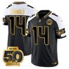 Men's Seattle Seahawks 50th Anniversary Patch Gold Vapor Limited Jersey - All Stitched