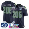 Men's Seattle Seahawks "Super Bowl LX & 50th Patch" Vapor Limited Jersey - All Stitched