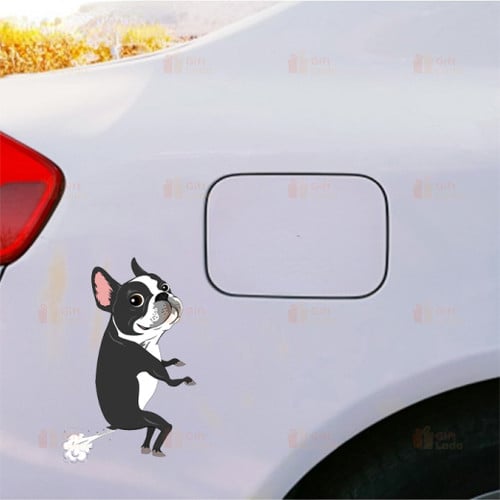 Boston Terrier Farts Funny Car Stickers