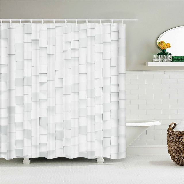 Modern Cubes Fabric Shower Curtain