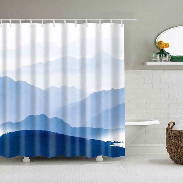 Mountain Clouds Fabric Shower Curtain