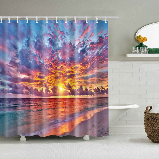 Breathtaking Sunrise Fabric Shower Curtain