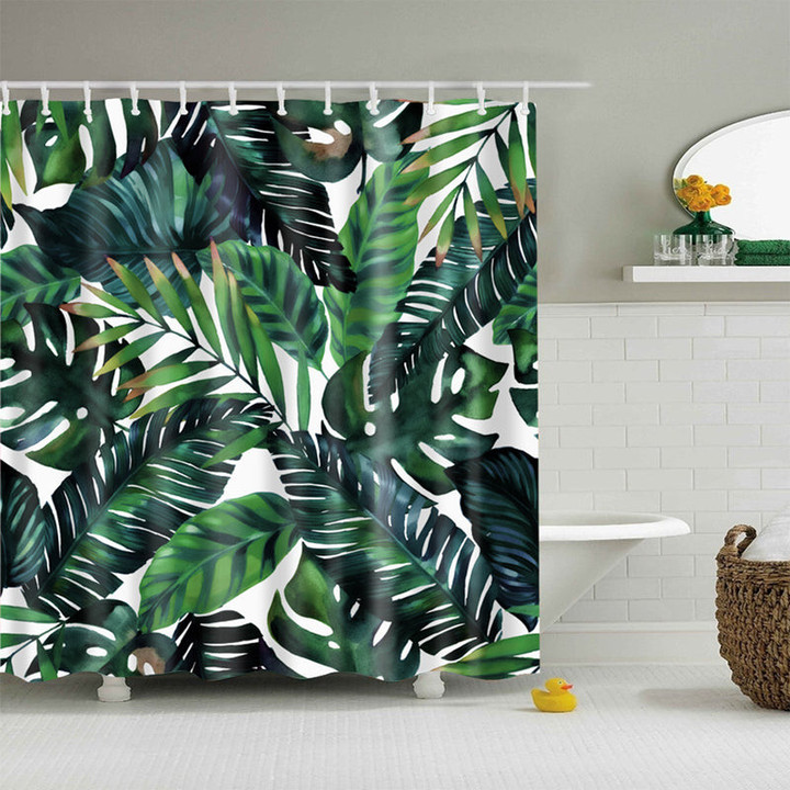 Classic Palm Fabric Shower Curtain