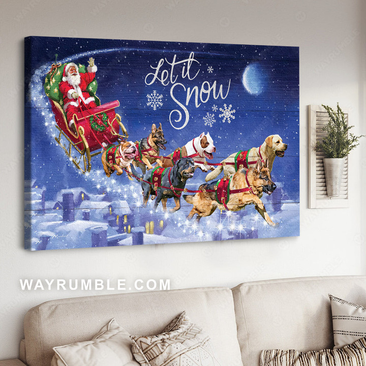 Dog drawing, Santa Claus, Christmas eve, Let it snow - Jesus Landscape Canvas Prints, Home Decor Wall Art | PB Canvas