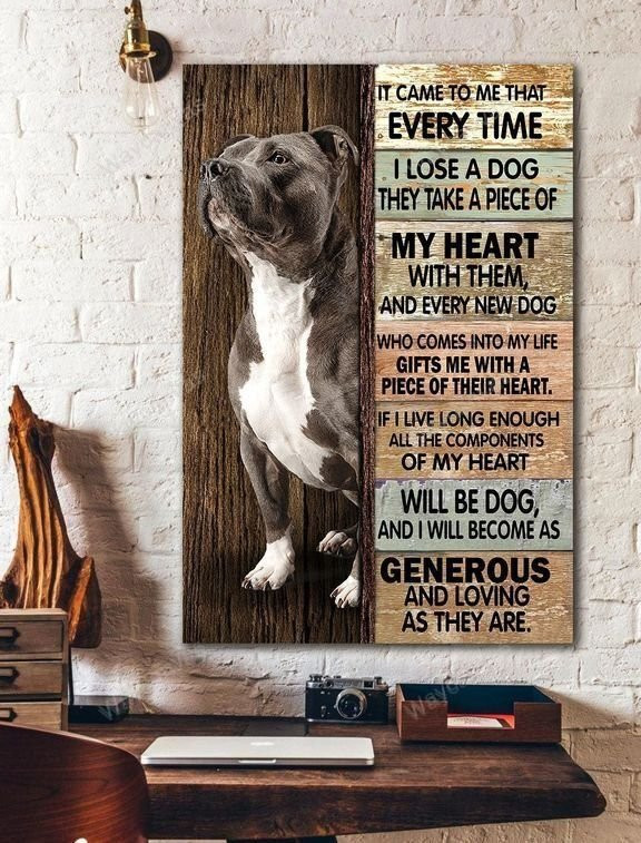 Pit Bull, All the components of my heart will be dog - Pit bull Portrait Canvas Prints, Wall Art