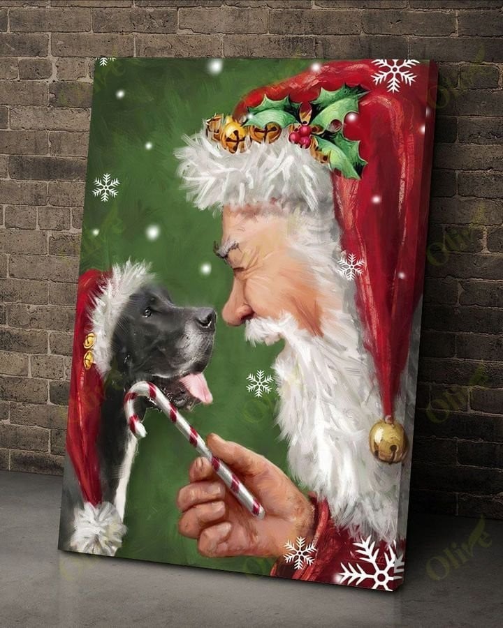 Great Dane, Santa Claus - Dog Portrait Canvas Prints, Wall Art