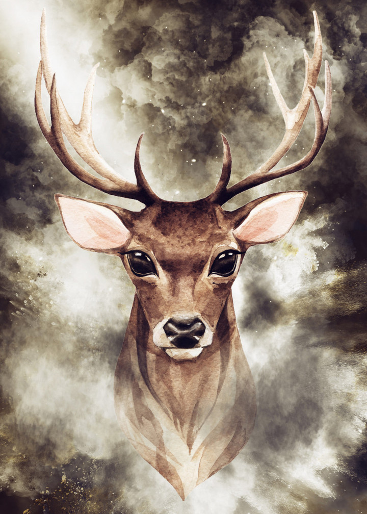 Deer Surreal Nature And Animal Canvas Print | PB Canvas