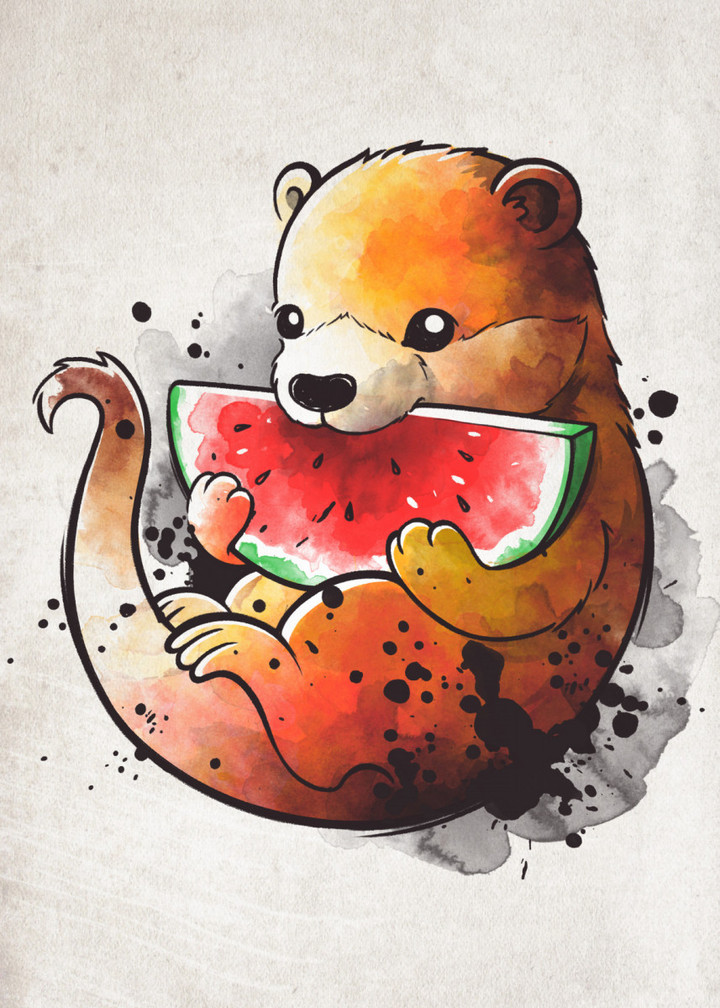 Wottermelon Chibi Animal Funny Cute Canvas Print | PB Canvas