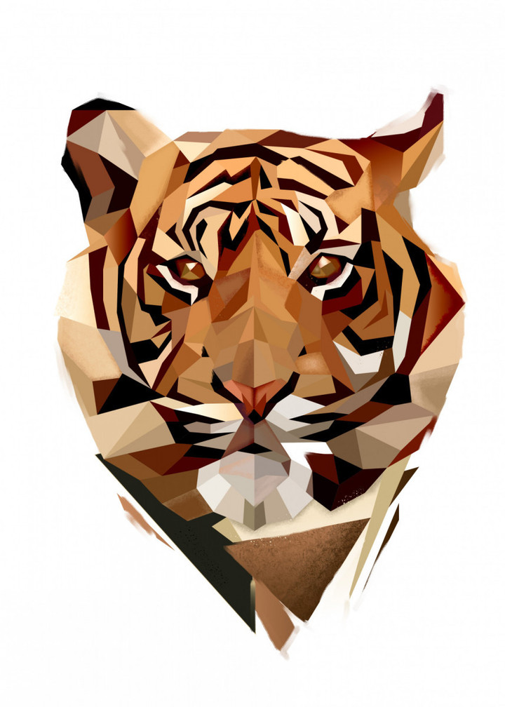 Tiger White Modern Animal Canvas Print | PB Canvas