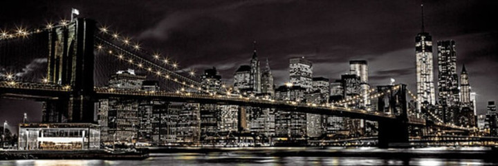 Assaf Frank New York Brooklyn Bridge Black And White Photo Door Giant Canvas Canvas Print | PB Canvas