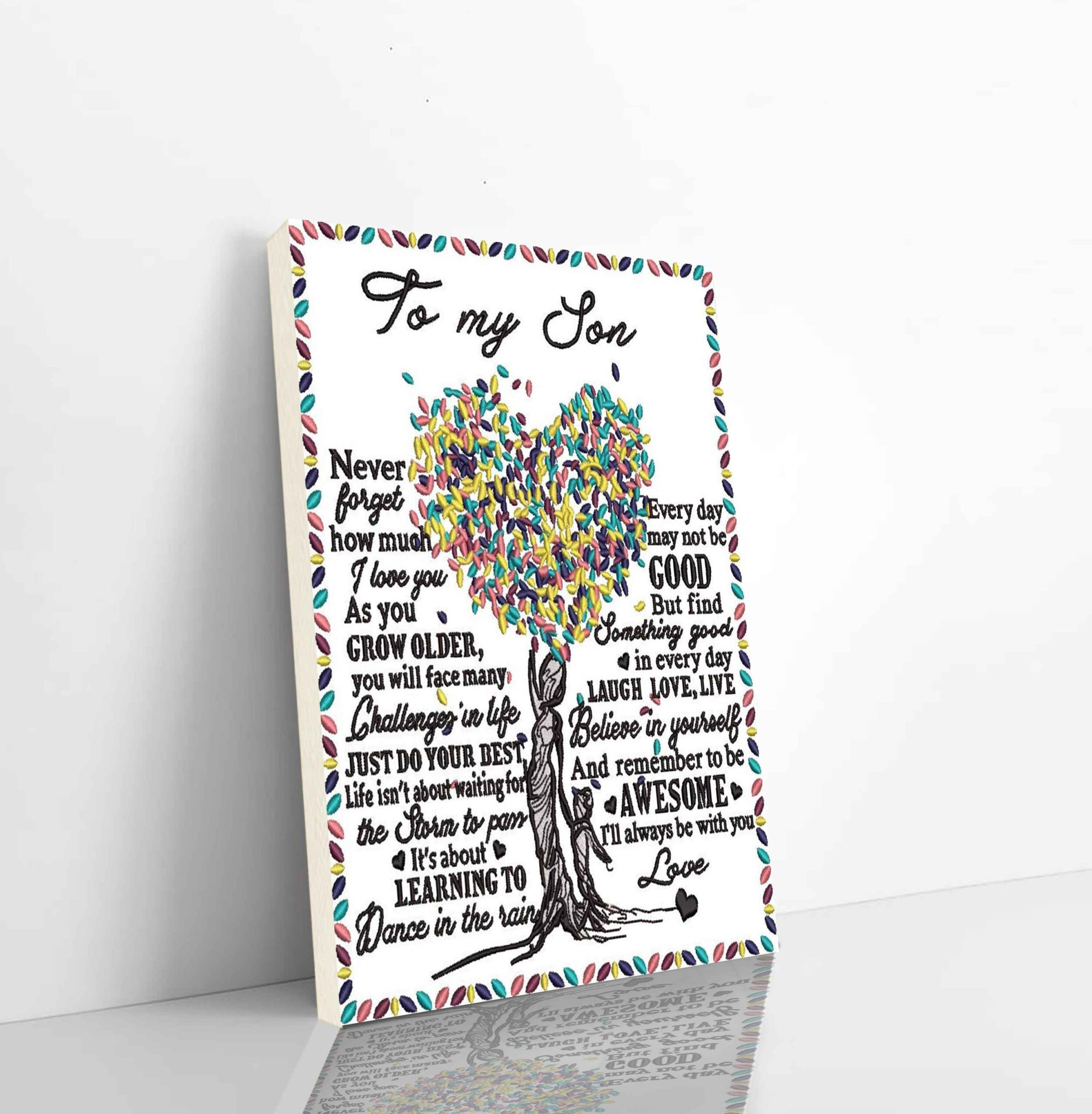 To My Son Embroidery Pattern Vertical Canvas Dhg 2850 | PB Canvas
