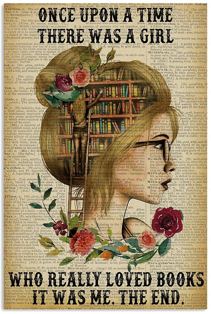 Marlyn_store Once Upon A Time There Was A Girl Who Really Loved Books Reading Canvas Gift For Women Men On Birthday Xmas Art Print Size Xx36 | PB Canvas