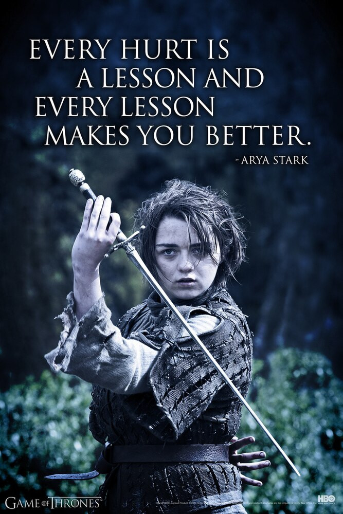 Game Of Thrones Arya Stark Every Hurt Is A Lesson Canvas Canvas Print | PB Canvas