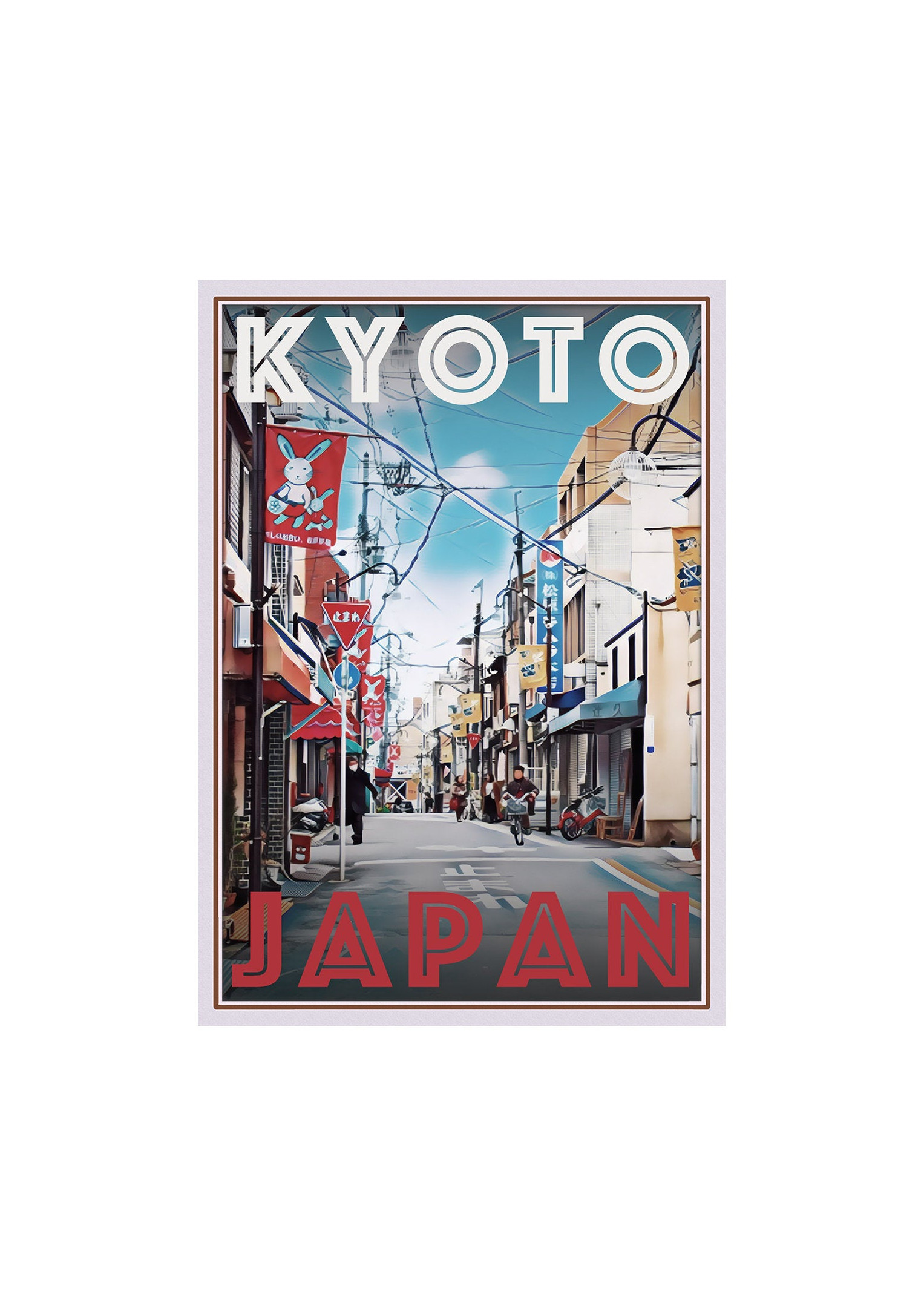 Retro Vintage Style Travel Kyoto Japan Canvas Canvas Print | PB Canvas