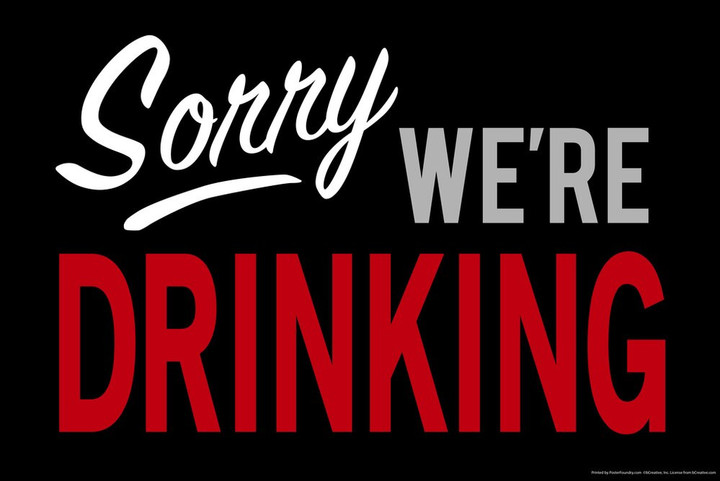 Sorry Were Drinking Funny Sign Humor Canvas Canvas Print | PB Canvas