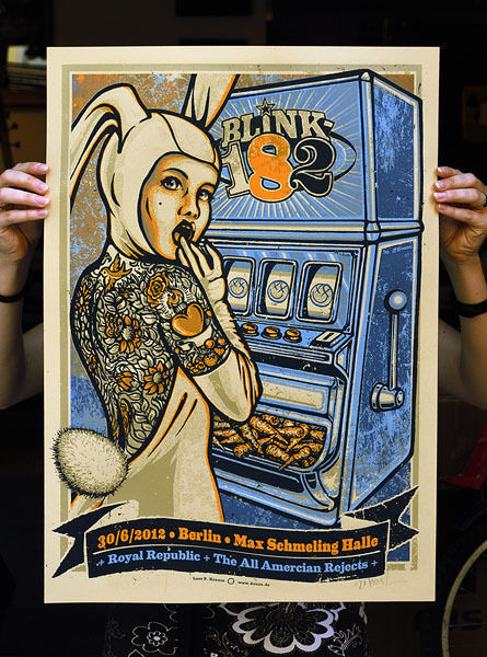 Blink 182 Germany Berlin Lars Krause Blue Variant 2012 Tour Canvas Canvas Print | PB Canvas