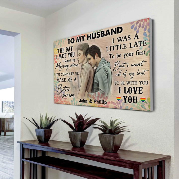 Family Horizontal Canvas From Wife To Husband 3d The Day I Met You I Found My Missing Piece I Want All Of My Last To Be With You Horizontal Canvas Dhg 619 | PB Canvas