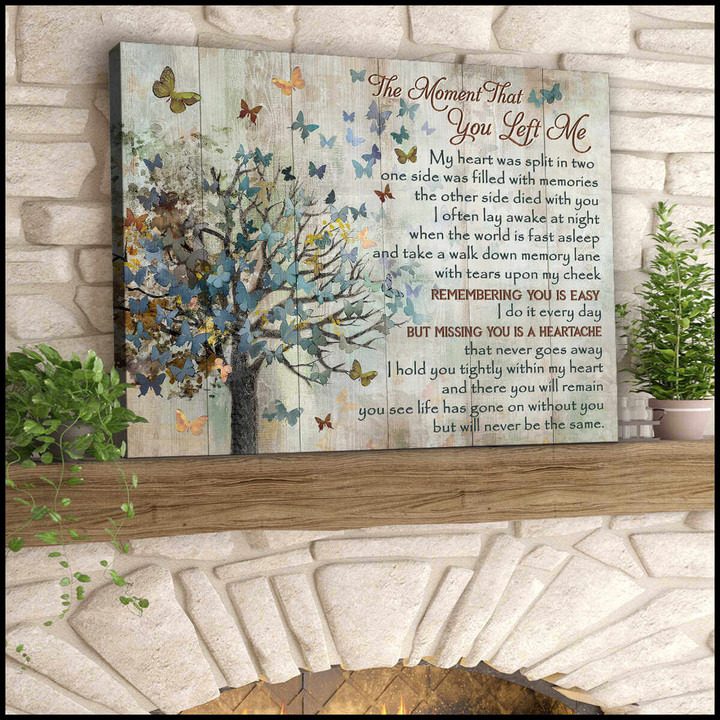 Butterfly Canvas The Moment That You Left Me Wall Art Decor Dhg 1521 | PB Canvas